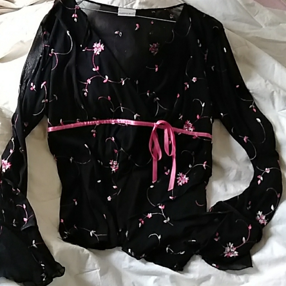 Sexy Black and Pink Vintage Fashion Bug Top